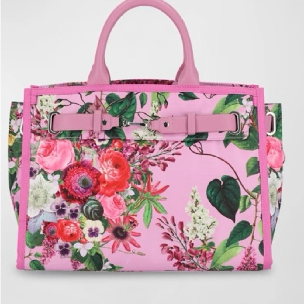Elegant Floral Pink Shoulder Bag